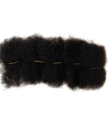 Afro Kinky Bulk Human Hair for Locs & Dreadlocks - 4 Pieces Natural Black #1B 8 | Dye & Bleach Friendly - Buy Online on GoSupps.com