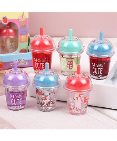 GuSHiYutA Girls Ladies Womens 6 Piece Lip Gloss Set Glittery Fruity Flavors Non Toxic Party Gift Long Lasting Moisturizing Hydrate Lightweight Lip Gloss Makeup (Sodas 6) Sodas 6