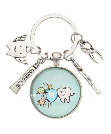 Dentist Keychain Gifts for Men Women Dental Student Graduation Gifts for Future Dentist Funny Dental Assistant Nurse Keychains for Office Orthodontist Gifts for Dentist Retirement Appreciation Gift