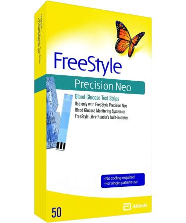 Freestyle Blood Glucose Test Strips - Precision Neo 50 Test Strips - 'Pack of 2'