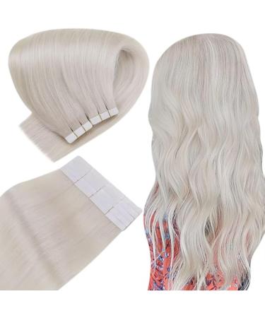Easyouth Tape in Human Hair Extersion Skin Weft Adhesive on Hair 20 Inch Color Ice Blonde 20 Pieces Skin Weft Tape on Hair
