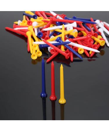 MUXSAM Professional Golf Tees Pack of 100 - 2-3/4 inch Random Color - Reduce Side Spin and Friction - Golfing Tees Bulk - Buy Online on GoSupps.com