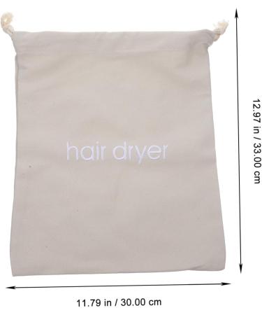 WOONEKY Hair Dryer Storage Bag Canvas Hair Dryer Organizer Bags for Travel Curling Iron Fabric Miss Modeling 33x30cm Light Grey - Buy Online on GoSupps.com