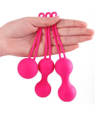 Pelvic Floor Training Balls Pelvic Floor Muscle Trainer for Firming and Strengthening Bladder Control (Pink) 3suoyinqiupin