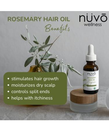 Organic Rosemary Oil for Hair Growth | Moroccan & Jojoba Oil Blend | Moisturizes Split Ends & Dry Scalp | 30ml - Product of Canada - Buy Online on GoSupps.com
