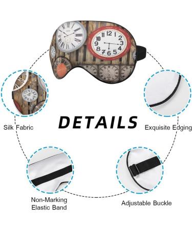 Antique Clock Eye Mask | Silky Soft Sleeping Mask for Travel Sleep & Relaxation - Unisex Design - Buy Online on GoSupps.com