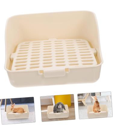 HANABASS Box Rabbit Toilet Dog Wig Bunny Toilet Bunny Potty Rat Dog Litter Pan Pet Pee Toilet White Plastic 28.5X23.5X15.5CM White - Buy Online on GoSupps.com