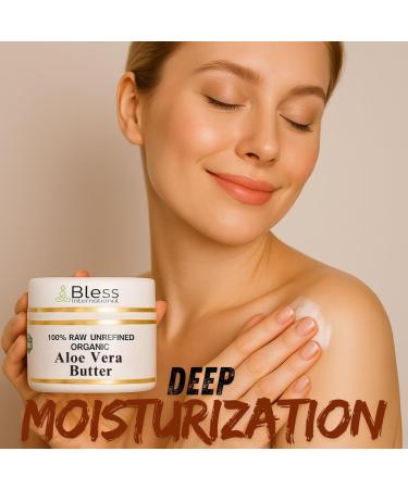 Beurre d'aloe vera brut organique 100 % pur naturel et non raffin | Hydratant pour la peau pour le visage le corps et les cheveux | 4 oz / 115 g de GM Ivoire/White Grade A | cr mes baumes lotions - Buy Online on GoSupps.com