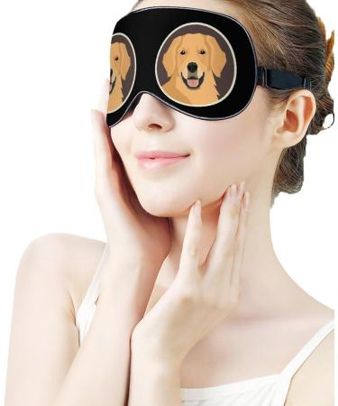 Golden Dog Retriever Eye Mask Cover - Soft Blindfold & Eyeshade for Men & Women | Blocks Light for Better Sleep - Buy Online on GoSupps.com
