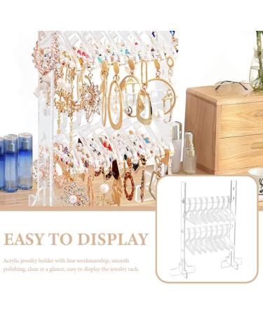 Earring Holder Earrings Organizers with Mini Hanger 2 Tier Jewelry Display Stand Acrylic Necklace Holder Decorative Jewelry Tree for Earrings Pendant Keychains Earring Holder Organizer/406 Transparent - Buy Online on GoSupps.com