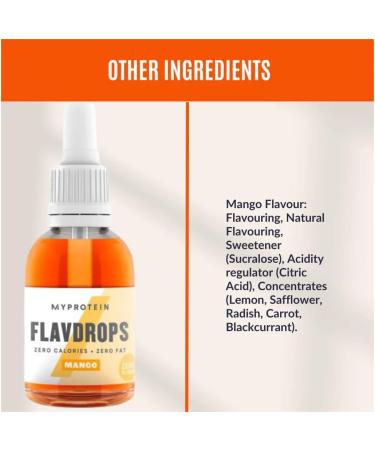 Mango FlavDrops 50ml by Myprotein - Delicious Flavour Enhancer - Buy Online on GoSupps.com