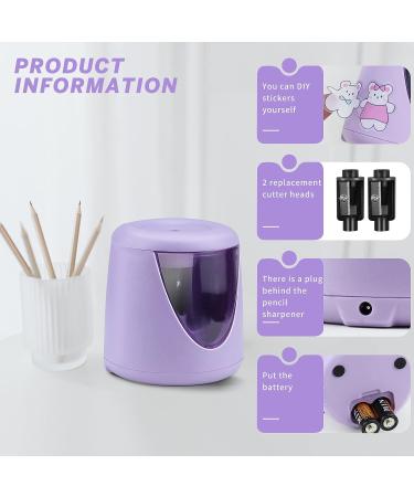 Electric Pencil Sharpener - AZLNRMU Cute Design Pencil Sharpener with Pencil Saver Suitable for Colored Pencils(6-8.5mm)  Blade to Fast Sharpen  Gift for Students/Primary School/Office (Purple) - Buy Online on GoSupps.com