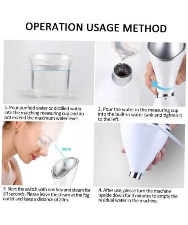 Healeved 2pcs Beauty Steaming Face Instrument Hot Spray Hydrating Facial Sprayer White - Buy Online on GoSupps.com