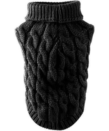 Famkit Black Dog Sweater - Turtleneck Fashionable & Warm for Small/Medium Dogs (Size L 8.8-11lbs) - Ideal for Outdoor Use - Buy Online on GoSupps.com