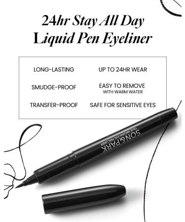 SON&PARK True Black Liquid Eyeliner | Precise Felt Tip | 24hr Smudge Proof | Quick Drying | Satin Finish | Korean Makeup - Buy Online on GoSupps.com