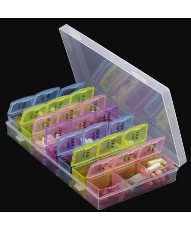 Ultimate Pill Organizer Box with Snap Lids | 7-Day Design & 21 Larger Compartments for Bigger Pills - Perfect for International Shipping - Buy Online on GoSupps.com