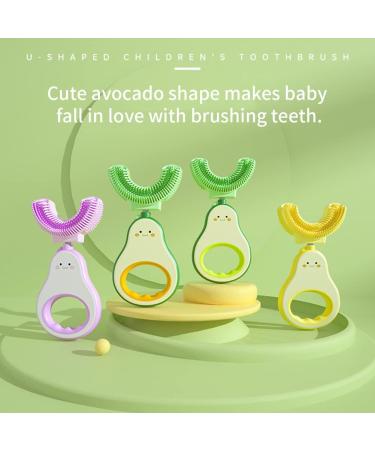 Buy Kids U Shaped Toothbrush - Soft Silicone Brush Head & Fruit Handle | 360 Oral Care for Ages 2-6 - Purple - Buy Online on GoSupps.com