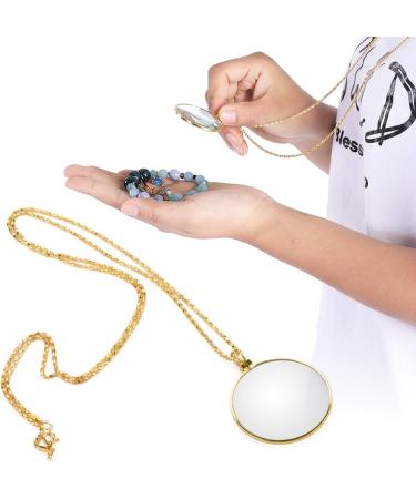 Magnifier Pendant Necklace 5X Monocle for Eye Costume Mini Magnify Glass Reeding Decorative Necklace for Library Reading Jewelry Crafts Needlework (gold) - Buy Online on GoSupps.com