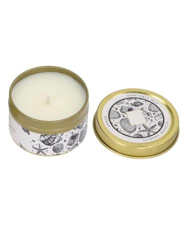 Ed Candle L Plant Essential Oil Soybean Premium Wax Tin Rosemary for Candlelight Dinner Golden 70g and Bay Leaf Hand Poured Burn Time 40 Hours Less Smoke Slow () Ocean