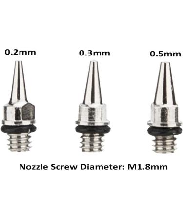 Uouteo Airbrush Nozzle & Needle Replacement Set with Cleaning Repair Tool - 0.2mm, 0.3mm, 0.5mm - 11 in 1 Kit - Buy Online on GoSupps.com