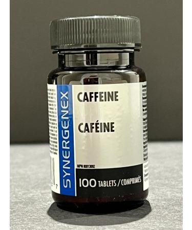 Synergenex Caffeine 200 milligrams 100 Tabs Promotes Alertness & Endurance Enhances Cognitive & Motor Performance Pharmaceutical Grade - Buy Online on GoSupps.com