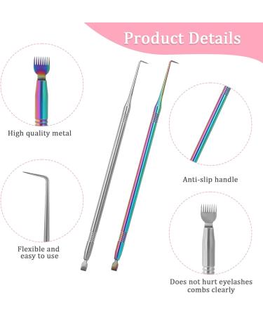 2 in 1 Lash Lift Tool 2 Pieces Stainless Steel Lash Lift and Tint Kit Professional Lash Lift Supplies Metal Lash Lift Rods Eyelash Separator Tool with Separating Comb Silver & Dazzle - Buy Online on GoSupps.com