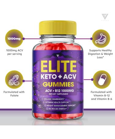 Elite Keto ACV Gummies - Advanced Weight Loss with Apple Cider Vinegar - Oprah's Choice for Rapid Appetite Control - 60 Gummies - Buy Online on GoSupps.com