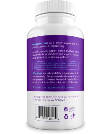 AURA VITAMINS - Vitiligo Capsules 60 Count | 1 Month | Improve Skin Pigmentation Support and Reduce White Spots | Effective Vitiligo Supplement | Natural Solution for White Spots on Skin. (1) - Buy Online on GoSupps.com