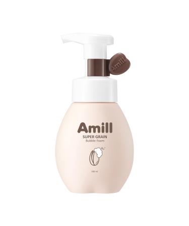 Amill Super Grain Bubble Foam (200ml/6.76fl.oz) - Curelty Free Gentle Micro bubble Facial Cleanser with Multi Grain Extracts for Hydrated Soft Skin