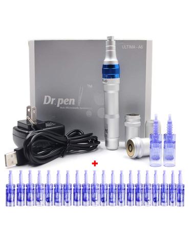 Electric Auto Dr. Pen A6 Microneedling Pen with Cartridges 12pcs 12pins &10pcs 36pins