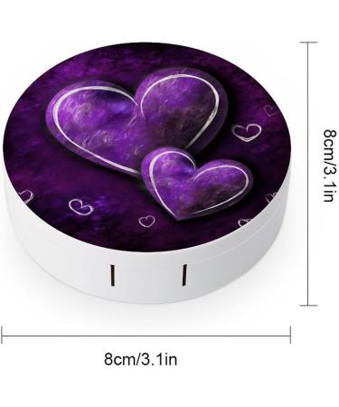 Purple Hearts Contact Lens Case Portable Travel Storage Box for Contact Lenses - Buy Online on GoSupps.com