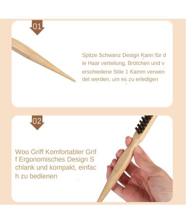 Of Tail And Bristles Natural Bamboo Small Hair Brush For Styling Hair Brush Fine Hair Tail Combs Curler for Detangling Defining and Separating - Buy Online on GoSupps.com