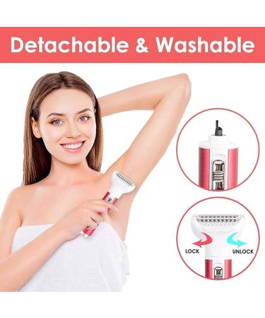SIMOULI 5 in 1 Electric Razor for Women - Painless Hair Removal for Legs, Underarms, Bikini Line, Face, Eyebrow & Nose - Wet & Dry Bikini Trimmer Included - Buy Online on GoSupps.com