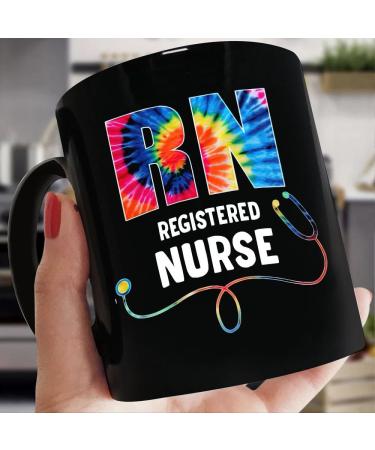 Personalized Nurse Coffee Mug - Custom Stethoscope Design - Ideal Nurse Gifts for RN Birthday & Nurse's Day - 11 & 15oz Tie Dye Ceramic Cup - Buy Online on GoSupps.com