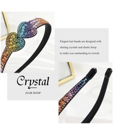 Zoestar Crystal Headband Love Heart Hair Hoop Glitter Elastic Hair Bands Party Custom Hair Accessories for Women and Girls (Colorful) - Buy Online on GoSupps.com