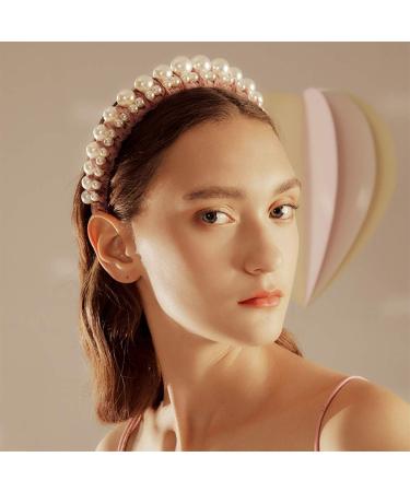 Vpang Velvet Braided Pearl Padded Headband - Elegant Vintage Hairband for Women and Girls in Black - Buy Online on GoSupps.com