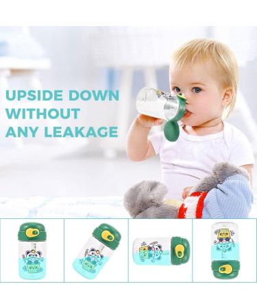 12oz Toddler Sippy Cup with Straw, Leak-Proof Soft Baby Learner Cup with Lid - Green Panda Design | Suitable for Infants 6 Months+ | Trainer Cup for Toddlers - Buy Online on GoSupps.com