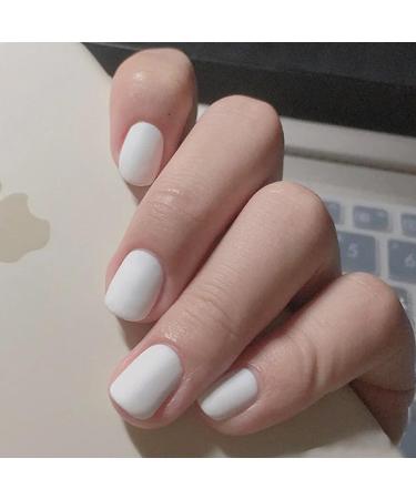 Handcess 24 Pieces Short White Ballerina Press on Nails - Matte False Nails for Women & Girls | Easy Stick-On Artificial Nails - Buy Online on GoSupps.com