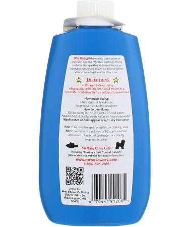 Mrs. Stewart's Liquid Bluing 8.0 oz - Pack of 3 | Brighten Whites & Remove Stains | Laundry Essential - Buy Online on GoSupps.com