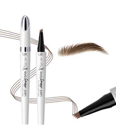 Eyebrow Pencil 4 Fork tip Design Stereoscopic Eye Makeup Eyebrow Makeup Long Lasting Waterproof and Smudge-proof Eyebrow Pen Light Brown
