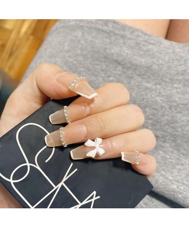 CGBE Butterfly Bow Pearl 3D Nail Charms for Nail Art Decoration - Black and White Bow-knot Design - Buy Online on GoSupps.com