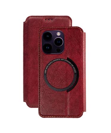 lefeda Leather Case for Iphone 14Pro Max/14 Pro/14 Plus/14 Flip Wallet Cover with Card Slot Bracket Earthquake Anti-Fall Protection Case Red 14 Pro Max 6.7'' 14 Pro Max 6.7'' Red