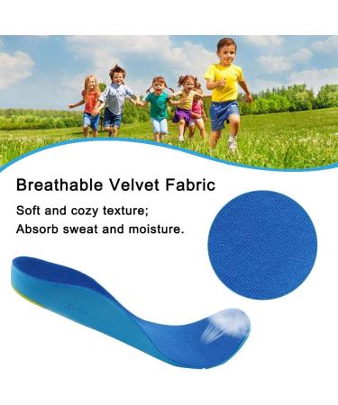Bacophy Kids Orthotic Arch Support Insoles - Shock Absorption Inserts for Flat Feet & Plantar Fasciitis - Heel Pain Relief - Size 5-7 M US Big Kid - Buy Online on GoSupps.com