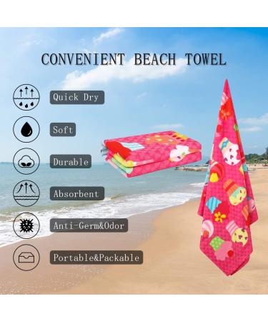 Auxory 30x60 Microfiber Beach Towel for Travel - Quick Dry, Sand Proof, Super Absorbent - Ice Cream Design - Ideal for Swimmers, Men, Women, Kids - Buy Online on GoSupps.com