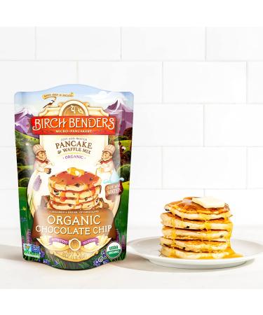 Birch Benders Organic Chocolate Chip Pancake & Waffle Mix - 3 Pack, 1 lb Each - Whole Grain, Non-GMO - Buy Online on GoSupps.com