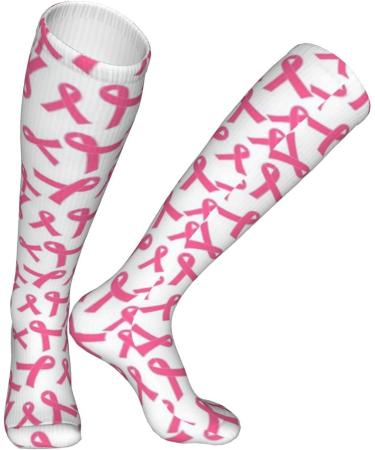 Ribbons Breast Cancer Compression Socks for Men & Women - 15-20 mmHg Circulation Support for Running & Cycling - Buy Online on GoSupps.com