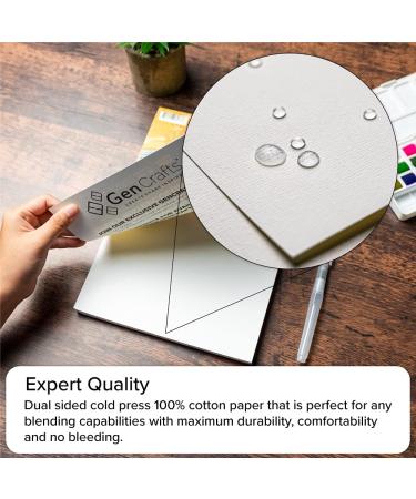 GenCrafts 100% Cotton Watercolor Paper Pad A4 - 20 Sheets - 140lb Cold Press Acid Free Sketchbook for Painting & Drawing - Buy Online on GoSupps.com