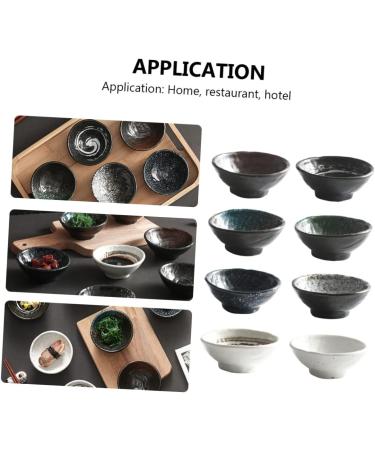 OUNONA 5 Pcs Seasoning Dish Ceramic Sauce Bowl Small Bowls for Dips Dipping Serving Bowls Sauce Dish Side Dish Small Sauce Ceramic Sauce Plate Japanese Mini Ceramics Vinegar re-usable 9X9X3.5CM Assorted Color - Buy Online on GoSupps.com