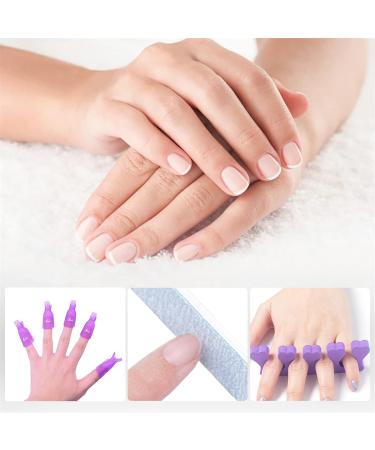  Olisang Nail polish remover kit 10 finger clips + 2 nail files + 1 scraper + 1 cuticle pusher + 100 remover pads + 1 nail brush + 1 finger separator + 1 dispensing bottle - Buy Online on GoSupps.com
