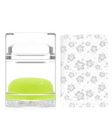 Lamptti nail stamper clear fluorescent green silicone gelee stamps with 1 additional reduced print head and scraper nail art polish kit shining green